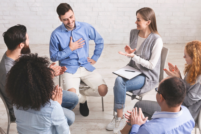 group therapy with a counselor
