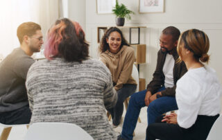 support group of people with counselor